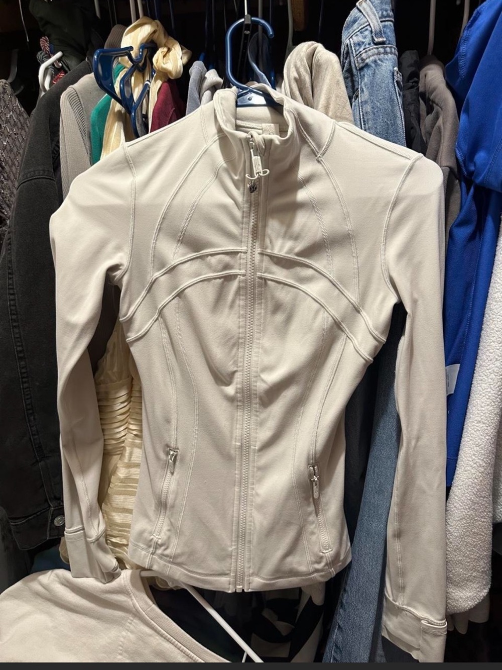 lululemon athletica Women's Cream Full-Zip Bomber-Style Jacket